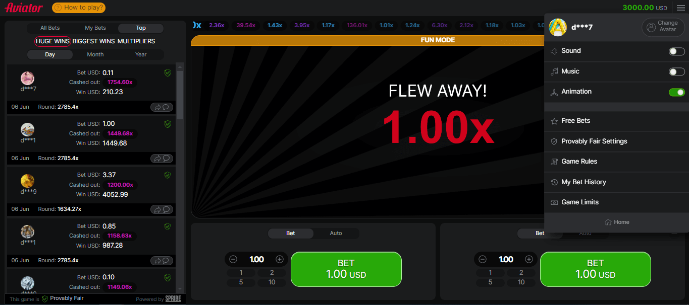 bet panel (game snippet)