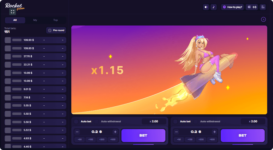 Интерфейс игры Rocket Queen? Игра Rocket Queen - интерфейс